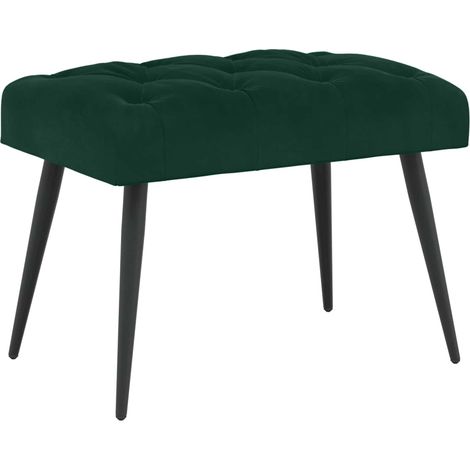 Bench with Button Tufted Dark Green 60 x 40 x 45 cm Velvet vidaXL