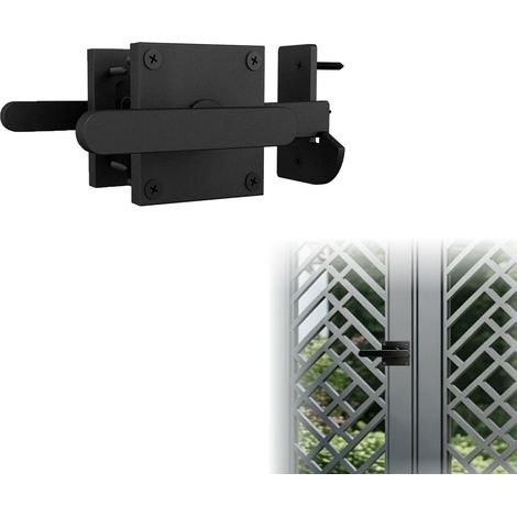 Verrou de porte double face, verrou de porte basculante robuste, ferrures de portail pour clôture en bois, serrure de porte pour clôture en bois, serrure de porte en aluminium (1/5)