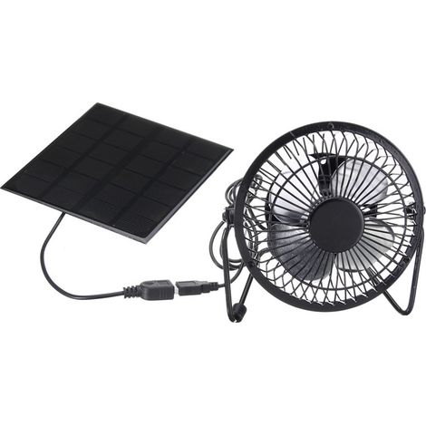 5 W USB-Solarpanel-betriebener USB-Tischventilator, kleiner Außenventilator für Zuhause, Büro, Laptop, PC, Tisch