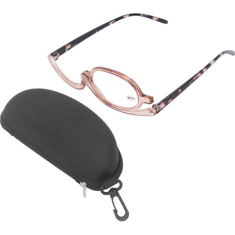 Loupe pliable à bascule 180°, verres grossissants +3.00 pour maquillage et lecture, lunettes cosmétiques rotatives pliantes. (1/5)