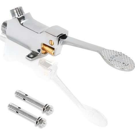 Polished chrome floor-mounted pedal valve (1/5)