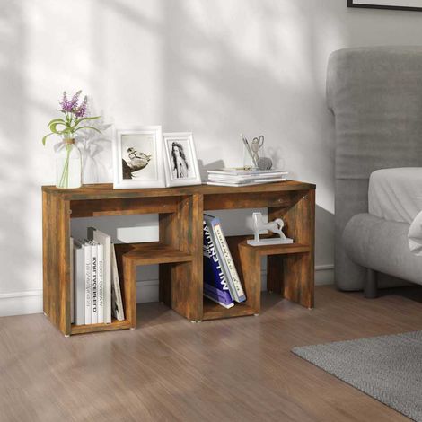 Comodini Rovere Fumo 2 pz 40x30x40 cm in Legno Multistrato vidaXL