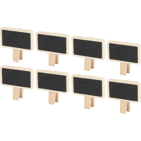 Lot de 50 mini-tableaux noirs en bois avec pince, réutilisables, pour décorations événementielles (mariages, anniversaires, etc.). (1/5)