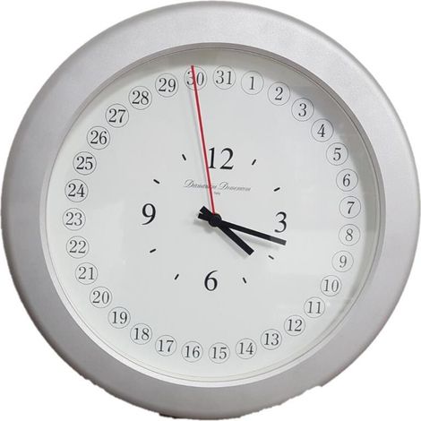 Orologio da Parete con Data in Legno Colore Silver Diamantini & Domeniconi (1/2)