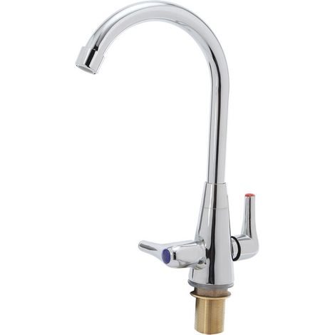 royaluxe -Mitig d'évier de cuisine moderne, robinets de cascade, bec pivotant, robinet à double levier G1/2 (1/5)