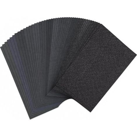 Papier Abrasif 45 Pièces Humide et à Sec, 15 Grains 80–5000, Feuilles à Découper pour Ponçage Manuel, Assortiment pour Bois, Métal, Plastique et Verre (1/5)