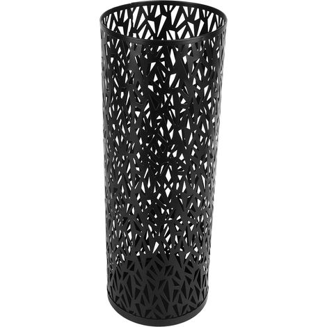 Porte-Parapluie pour Entrée, Bac de Rangement Rond Autoportant Creux en Métal, Support de Rangement pour Parapluie pour la Maison, L'hôtel, le Bureau (BLACK) (1/5)