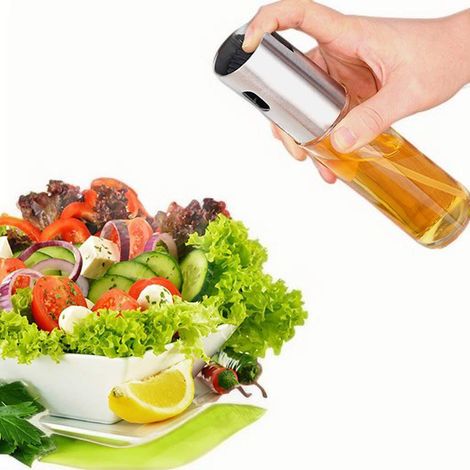Spray Huile - Bouteille Pulvérisateur Cuisine en Acier Inoxydable et Verre - Pour Huile d'Olive Vinaigre BBQ Salade Pâtisserie - 250 ml (1/5)