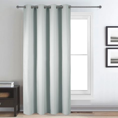 Rideau déco uni occultant et thermique Gris Perle 140x260 cm (1/3)
