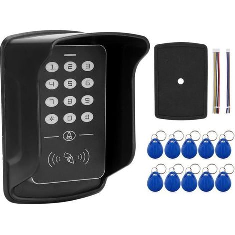 1 Sonnette vidéo, Contrôle d'accès, Lecteur RFID, Matériau ABS, Usage extérieur (1/2)