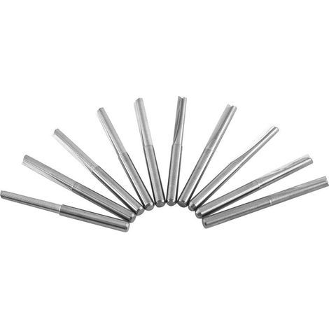 Fraise en bout,10pcs queue droite fraiseuse 3.175mm,outils de coupe pour fraise-fraise CNC,double fltes droites pour machine à graver le bois 22mm × 45mm (1/5)