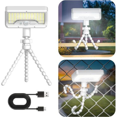 Lampada solare da esterno - Supporto a forma di polpo con sensore di movimento - Ideale per patio, 1 pezzo, bianca (1/4)