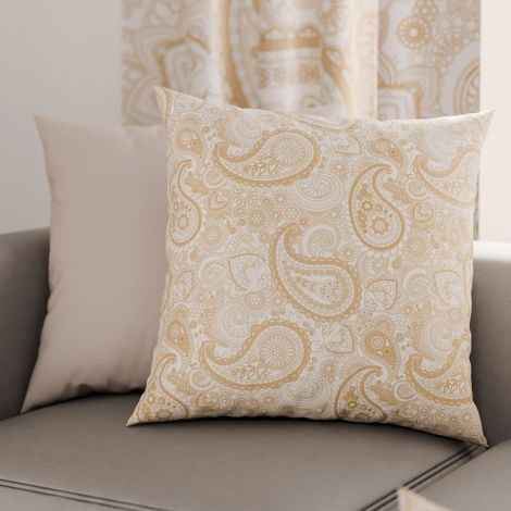 Lot de 2 Taies d'Oreillers 30x30 cm 100% Microfibre Hypoallergénique, Housse Oreiller Rectangulaire Paisley Beige, Paquet de 2 (1/3)