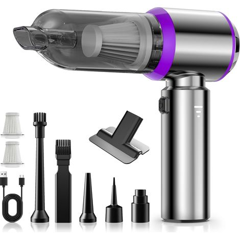 Aspirateur à main, mini aspirateur sans fil 16000 Pa avec 3 vitesses, aspirateur de voiture puissant et multifonctionnel avec moteur sans balais pour voiture, animaux domestiques, maison et voiture. (1/5)
