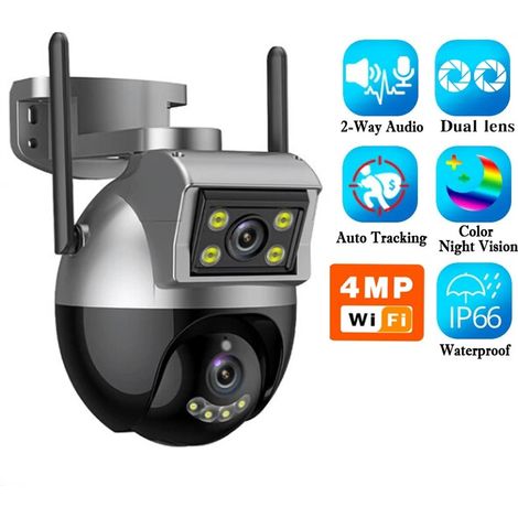 Tuya Telecamera di Sicurezza a Doppia Lente Smart WiFi PTZ 4.0 MP (1/5)
