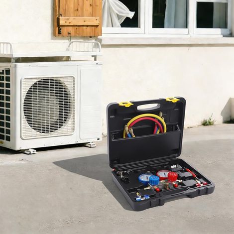 Kit de montage pour climatisation avec jauge, réfrigérant pour climatisation, manomètre pour collecteur de réfrigérant, outils de diagnostic AC pour climatisations de voiture (1/5)