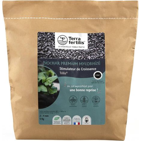 Biochar mycorhizé Trilis 5 kg – granulométrie 2-4 - Fertilité naturelle et croissance renforcée (1/3)