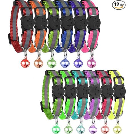 Collari per Gatto, Collare per Gatto con Campanello, Collari per Gatto, Accessorio per Gatti e Animali Domestici a Righe (1/5)