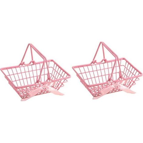 Fille Coeur Rose Panier à Provisions Panier de Rangement CosméTique Cadre de Rangement Accessoires de Fond Photo (Grand) (1/4)
