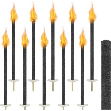Lot de 10 Torches en Cire Torches de Jardin Torches en Cire Naturelle avec Poignée Extra Longue, pour Pâques, Nouvel NAIZY