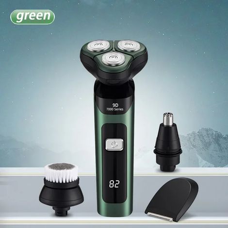 Rasoir (vert 4 en 1) : Rechargeable, étanche, Type-C, écran numérique LCD. (1/5)