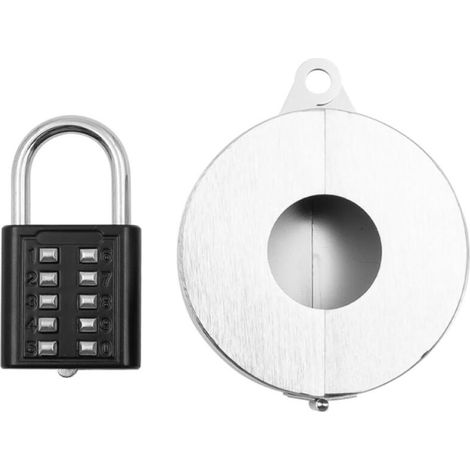 (Noir)1 Ensemble de Dispositif de Verrouillage de vanne avec Serrure, Verrouillage de vanne d'eau/Verrouillage de Robinet extérieur, empêche Le vol d'eau, Utilisation d'eau Non autorisée