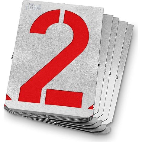 1 - Zahlenschablone - Zinkblech - Beschriftung 0-9 - Langlebig und flexibel - Für industrielle Kennzeichnung - Grau - 150 x 150 mm (1/2)
