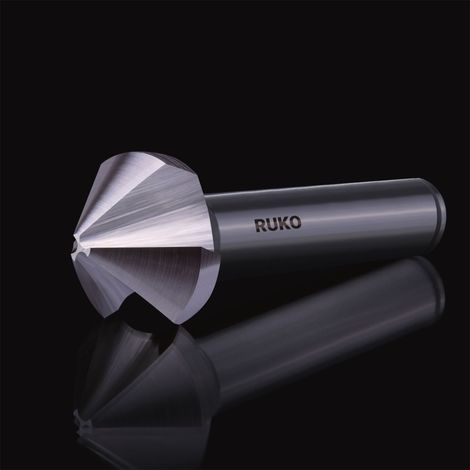 RUKO Jeu de fraises coniques et ébavureuses DIN 335 forme C 90° HSS pour aluminium en cassette plastique 6 pièces 102152ARO (1/2)