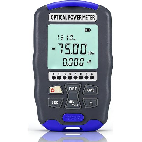Wattmetro per fibra ottica, tester per cavi in fibra ottica con fotometro e connettore RJ45 nascosto, misurazione della potenza da -70 a 10 dBm. (1/5)
