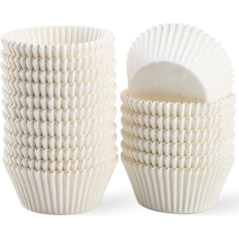 Moules à muffins blancs de qualité professionnelle, paquet de 500, pour moules à muffins géants, très grande taille, sans odeur, papier sulfurisé, démoulage facile.