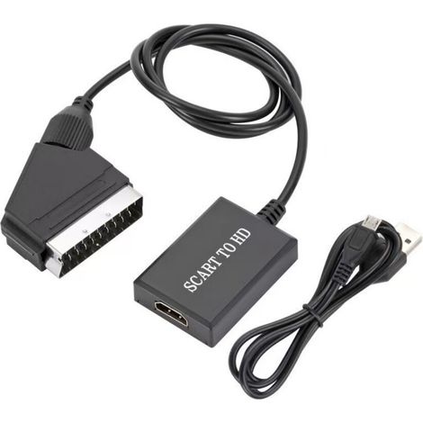 Câble adaptateur SCART HDMI, conversion vidéo audio numérique Full HD 1080P pour téléviseurs (1/5)