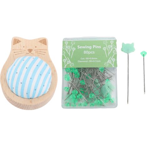Juego de 40 alfileres con punta de diamante y 40 alfileres con punta de gato para posicionamiento, marcado y acolchado.