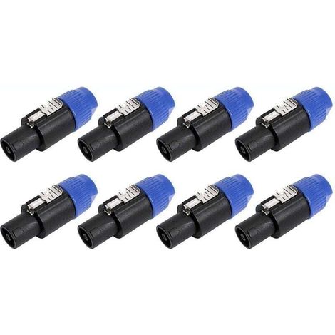 Lot de 8 Connecteurs Audio Prise Haut-Parleur 4 Pôles Verrouillage Torsadé Compatible Speakon NL4FC NL4FX NLT4X (1/4)