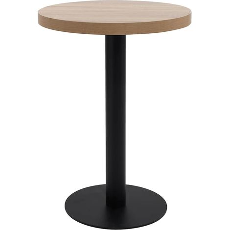 Table de bistro Table de jardin  Table de bar Marron clair 60 cm MDF 84098 (1/4)