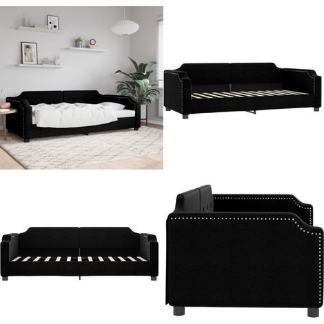 Tagesbett Schwarz 80x200 cm Stoff - Schlafsofa - Bett - Gästebett - Wohnzimmermöbel - Schlafzimmermöbel - Home & Living (1/5)