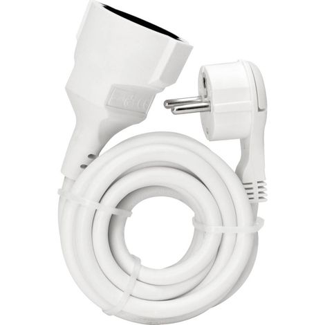 KOPP 143502087 RALLONGE AVEC CONTACT DE PROTECTION COSSES, 2 M, BLANC ARCTIQUE (1/2)