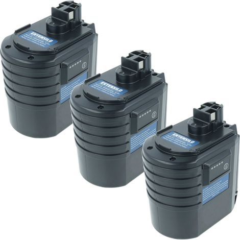 EXTENSILO 3x Batería reemplaza Würth WA 24V para herramientas eléctricas (3300 mAh, NiMH, 24 V) (1/5)