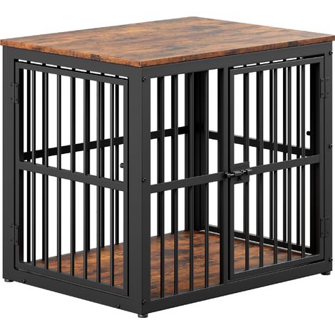 Jaula modular para perros con 3 puertas y tablero impermeable 68,4x53x61 cm marrón retro (1/5)