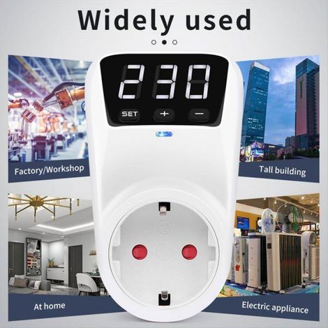 Protecteur De Tension - Affichage LED - 230 V CA - 16 A - Protection Surtension Sous-tension - Réinitialisation Automatique - Prise UE - 1 Pièce (1/5)