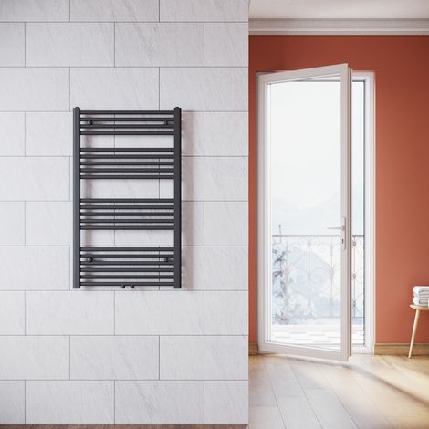 SONNI Termoarredo Scaldasalviette Verticale Radiatore ad Acqua Calda Antracite Connessione Centrale 1000x600mm (1/5)