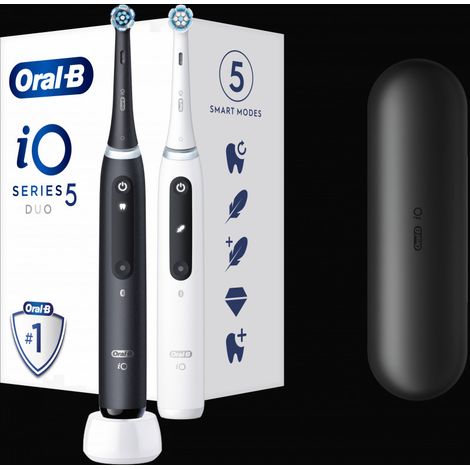 Oral-B - Brosse à dents électrique iO Series 5 Duo, blanc/noir 4210201428695