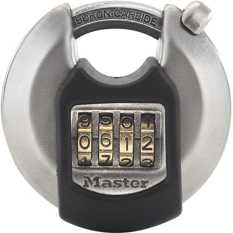 1 Cadenas rond Acier Inoxydable 70 mm Combinaison 4 chiffres Manille renforcée Extérieur Garage Remise