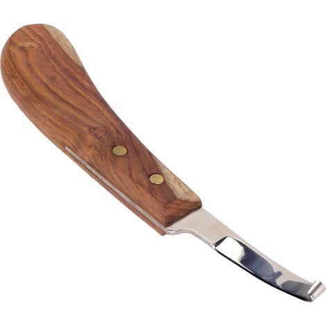Couteau à sabots en acier avec manche en bois, outil de parage des sabots pointu pour bovins et éleveurs (pour gauchers) (1/5)