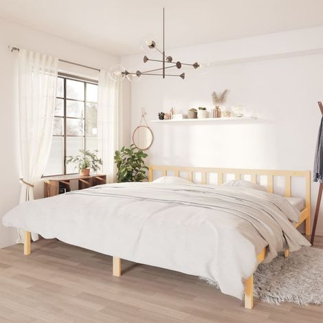 Estructura de cama doble sin colchón madera maciza vidaXL (1/5)