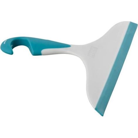 Raclette de douche, raclette salle de bain, avec crochet de suspension, Loano, Plastique, L23x17 cm, Bleu (1/2)