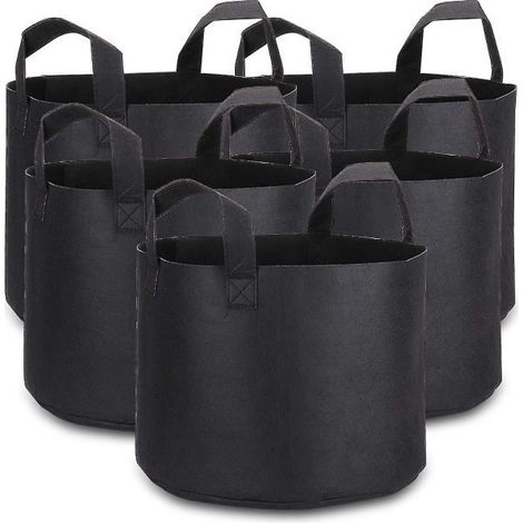Sacs à plantes Home de 5 gallons avec étiquettes, lot de 5, en tissu résistant (1/5)