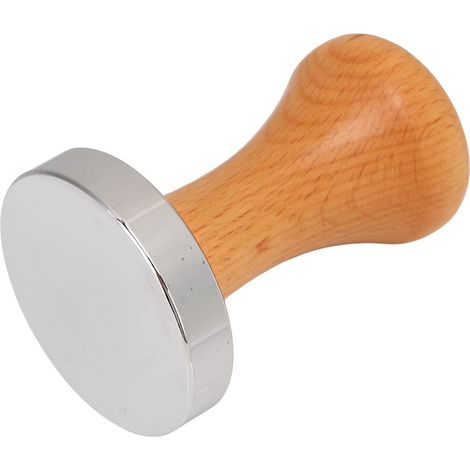 Kaffeetamper aus Edelstahl mit flachem Boden, Handtamper mit Holzgriff, 53 mm / 2,1 Zoll (1/5)