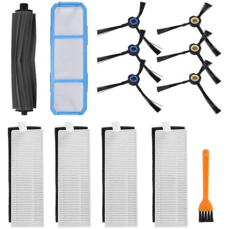 NALOOKAMIC Pièces de rechange pour aspirateur robot Silvercrest SSR1 SSRA1 iLife A9S A9 A7 : brosse principale, brosse latérale et filtre HEPA (1/4)