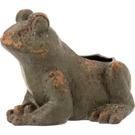 Cache-Pot Grenouille Extérieur "Antik" 35cm Vert Foncé (1/4)