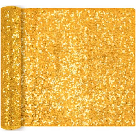 Dekorativer Pailletten-Tischläufer, Gold, Weihnachten/Silvester, 200 x 28 cm (1/4)